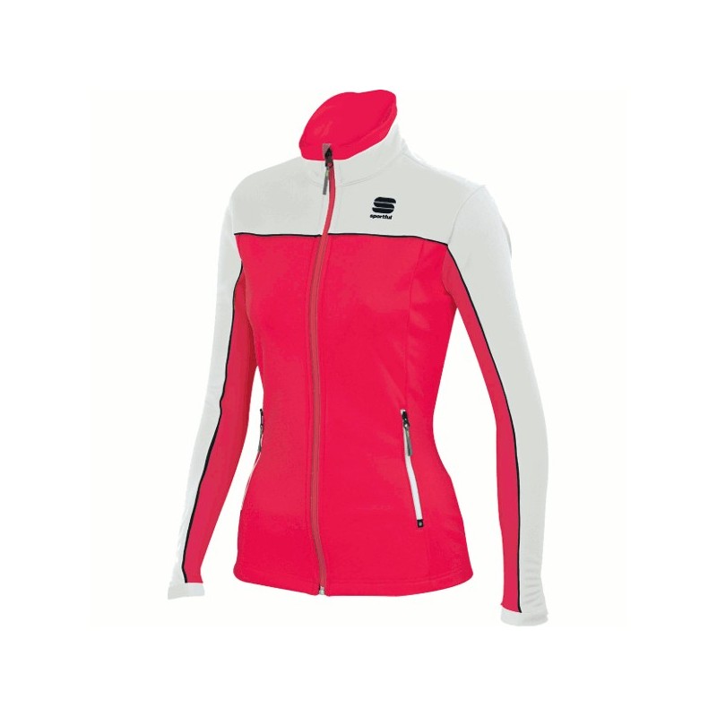 Kvinner jakke Sportful Squadra W Kirsebær/hvit Kvinner jakke Sportful Squadra W Kirsebær/hvit